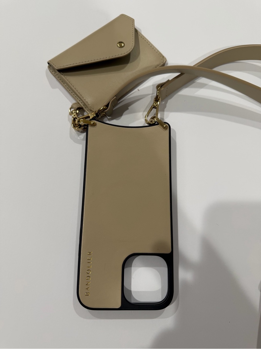 Bandolier Beige Crossbody Phone Case with Card Holder IPhone 13 Pro Max